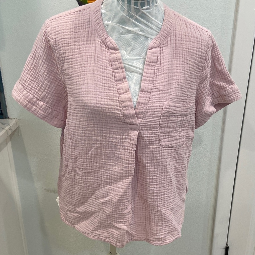 J. Crew purple textured blouse large
